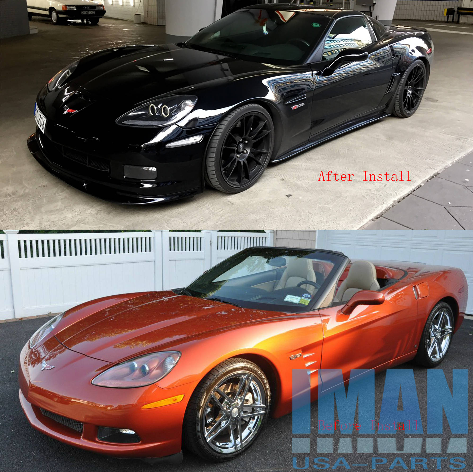 ZR1 Style Front Lip Bumper + Rear Wing Spoiler For ZR1 Style Front Lip Bumper + Rear Wing Spoiler For