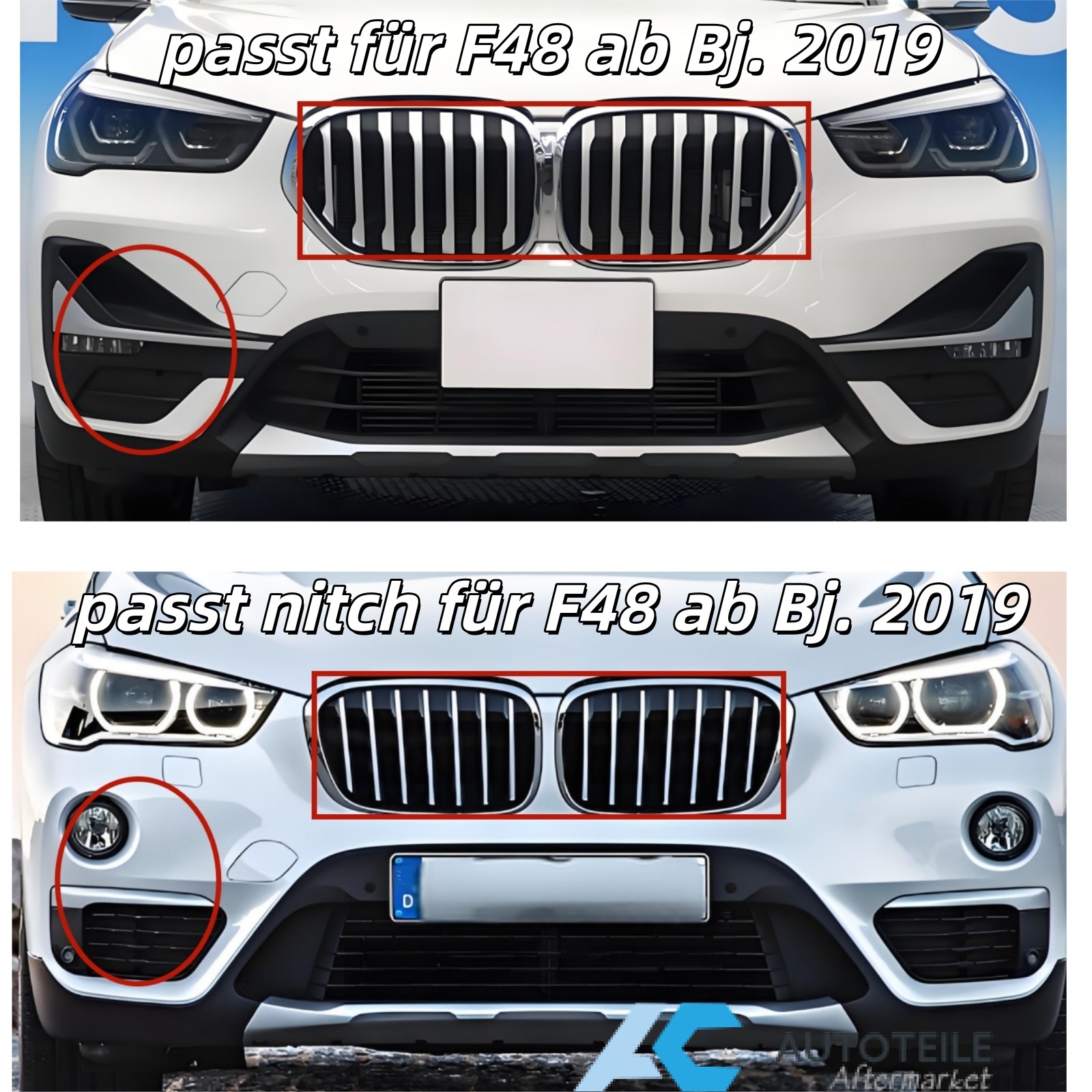 Nieren Grill Einzelsteg Passend Für BMW X1 F48 Ab 2020